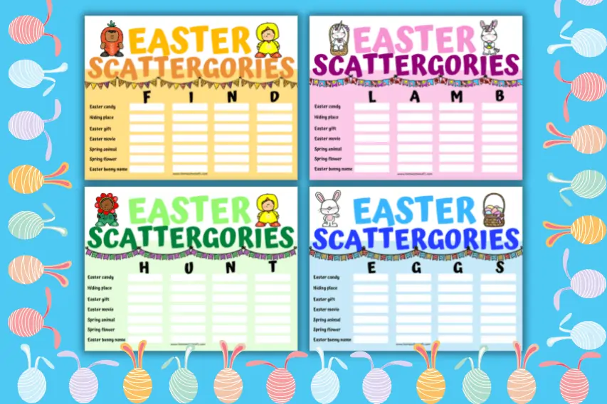 Easter Scattergories Game (4 free boards)