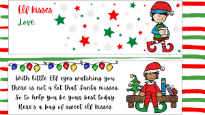 Elf Kisses Bag Topper (free printable) - Homeschool of 1