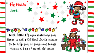 Elf Kisses Bag Topper (free printable) - Homeschool of 1