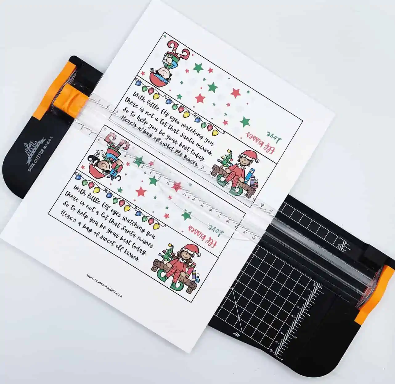 elf kisses printable bag topper