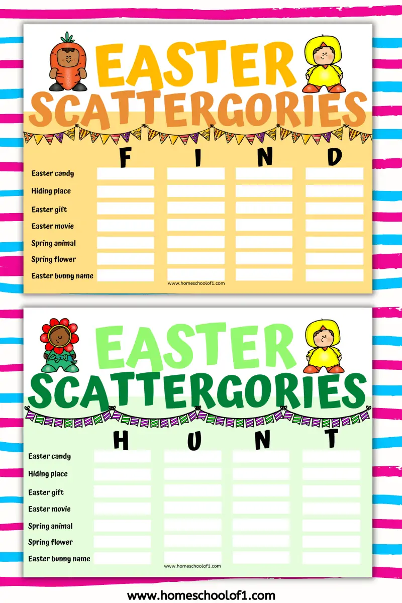 free easter scattergories