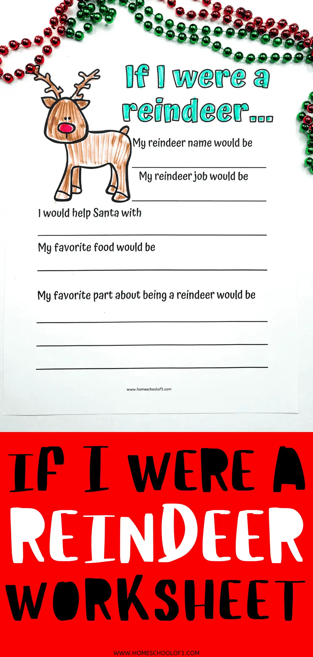 if i were a reindeer writing worksheet