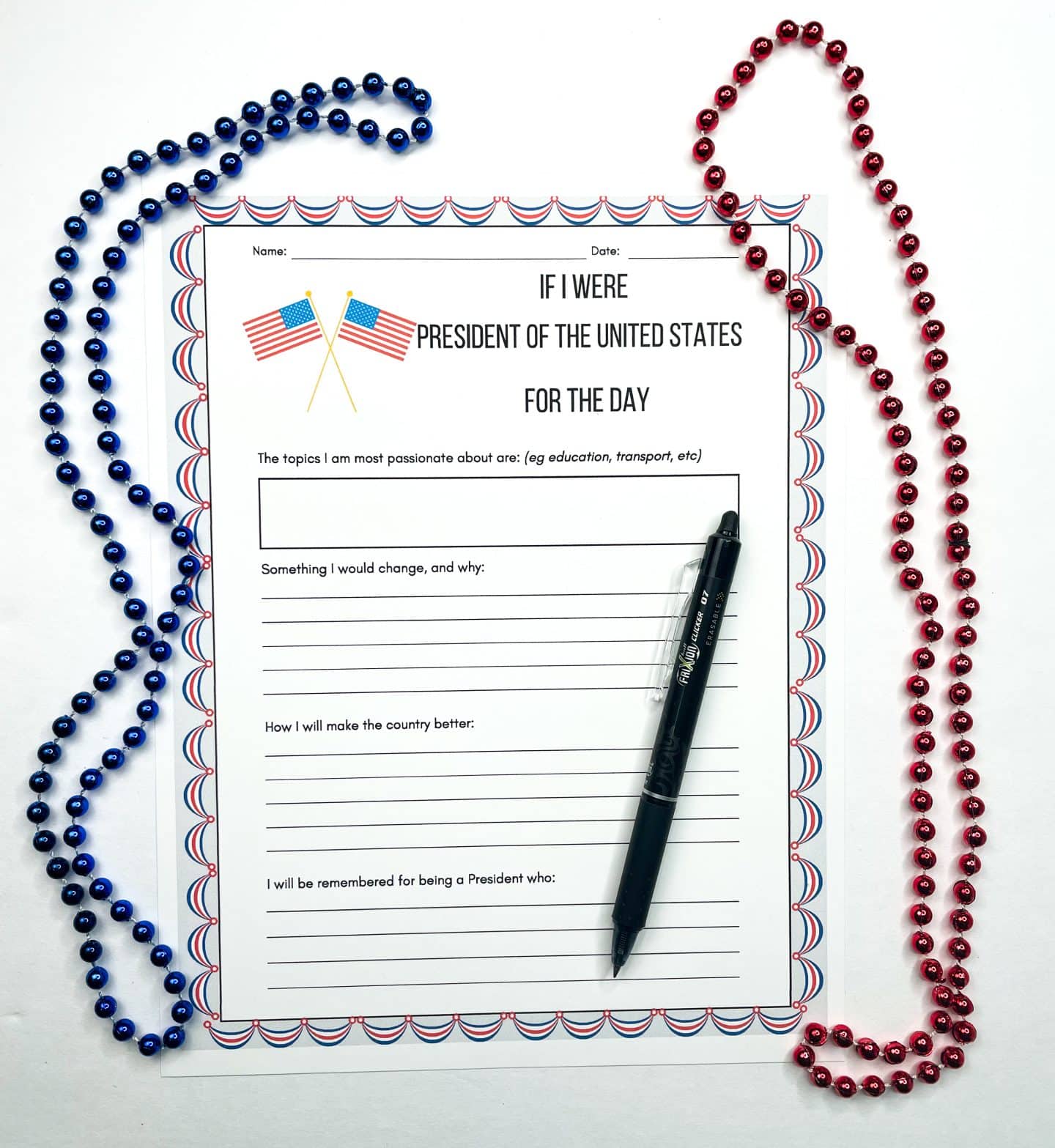 if i were president writing prompt