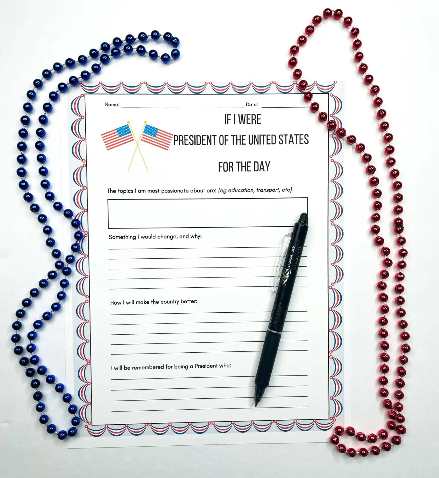 if i were president writing prompt