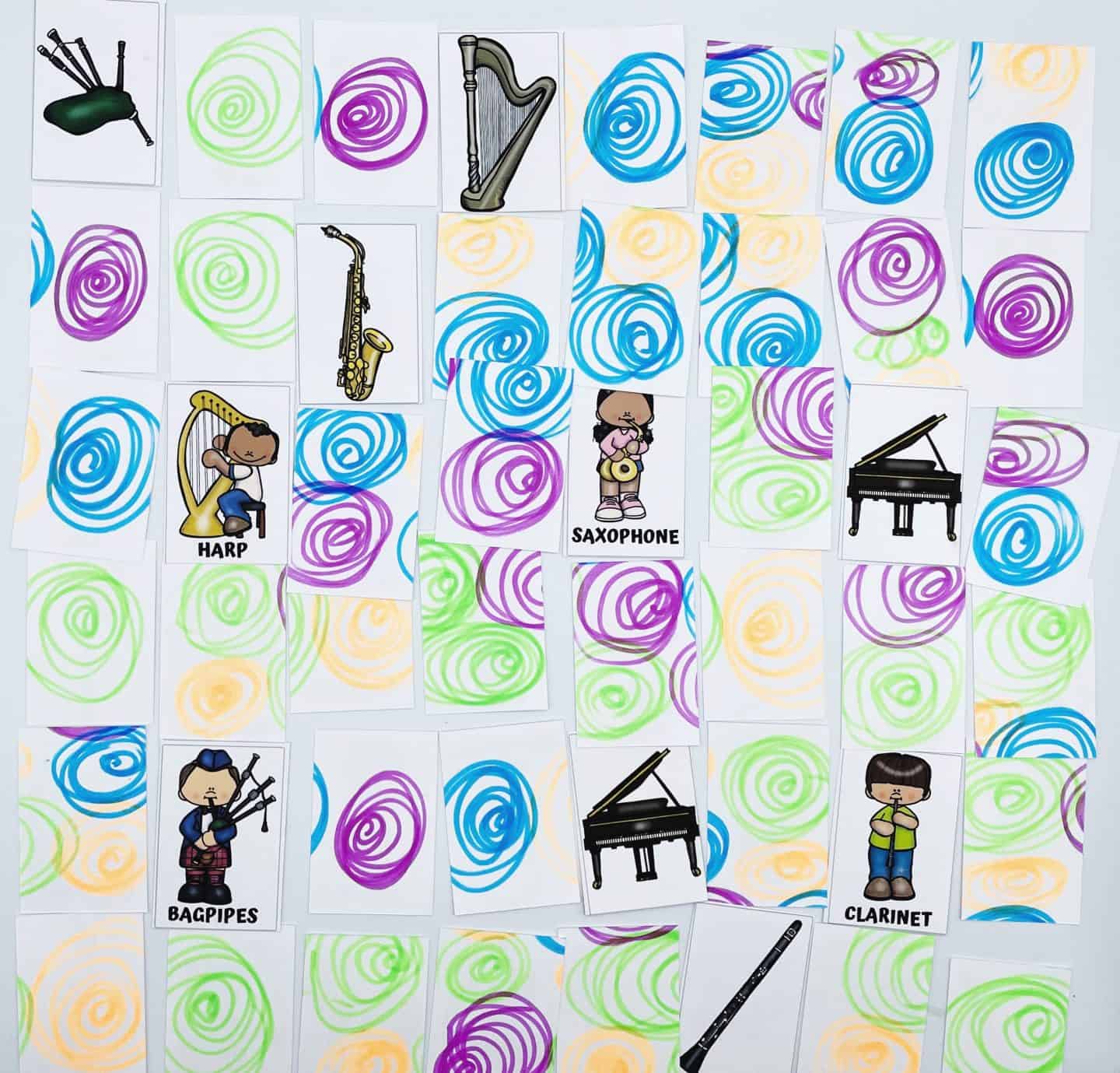 musical instruments matching game