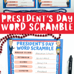 presiden't day word scramble printable