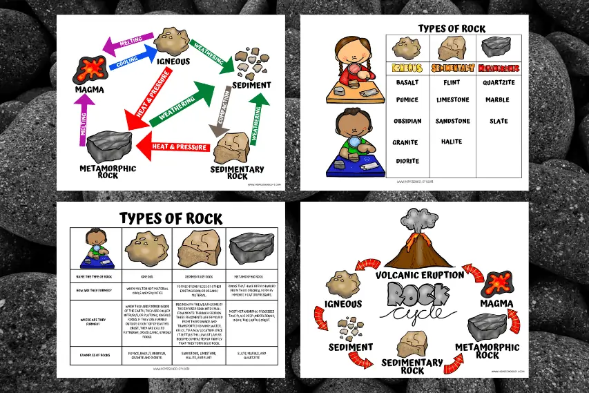 Rock Cycle Worksheets (11 free pages)
