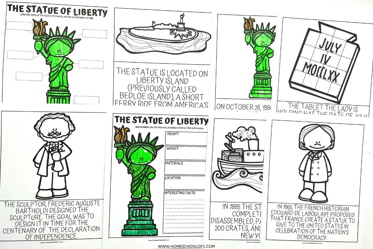 Free Statue of Liberty Worksheets for Kids