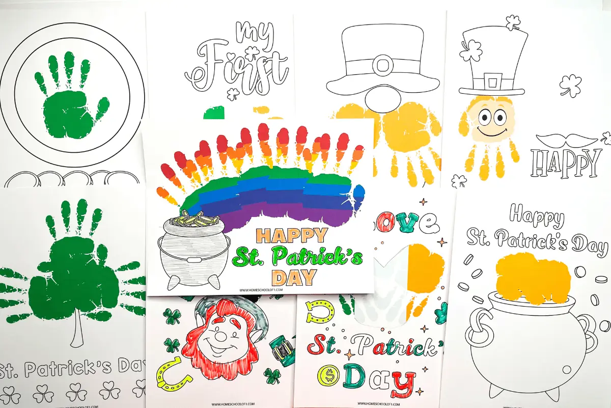 St Patrick’s Day Handprint Templates (10 free printables)