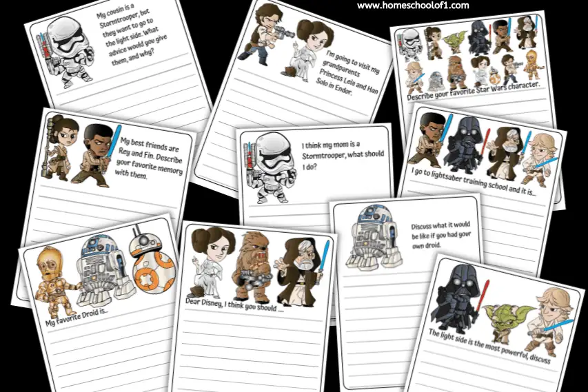 Star Wars Writing Prompts (10 free worksheets)