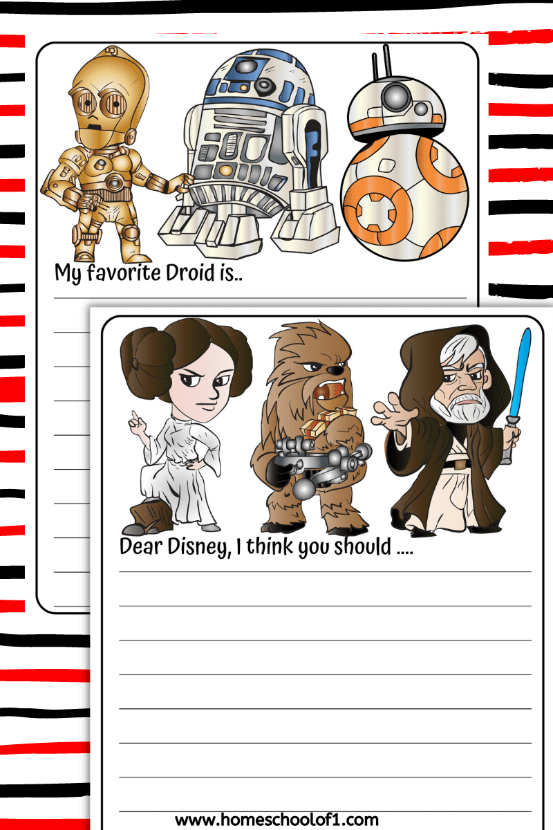 Star Wars characters on 2 writing prompts