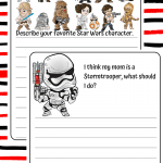 Stormtrooper and Star Wars characters on 2 x writing prompts