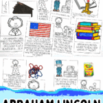 Free Abraham Lincoln coloring pages for kids with crayons, flags, and simple facts for early learners.