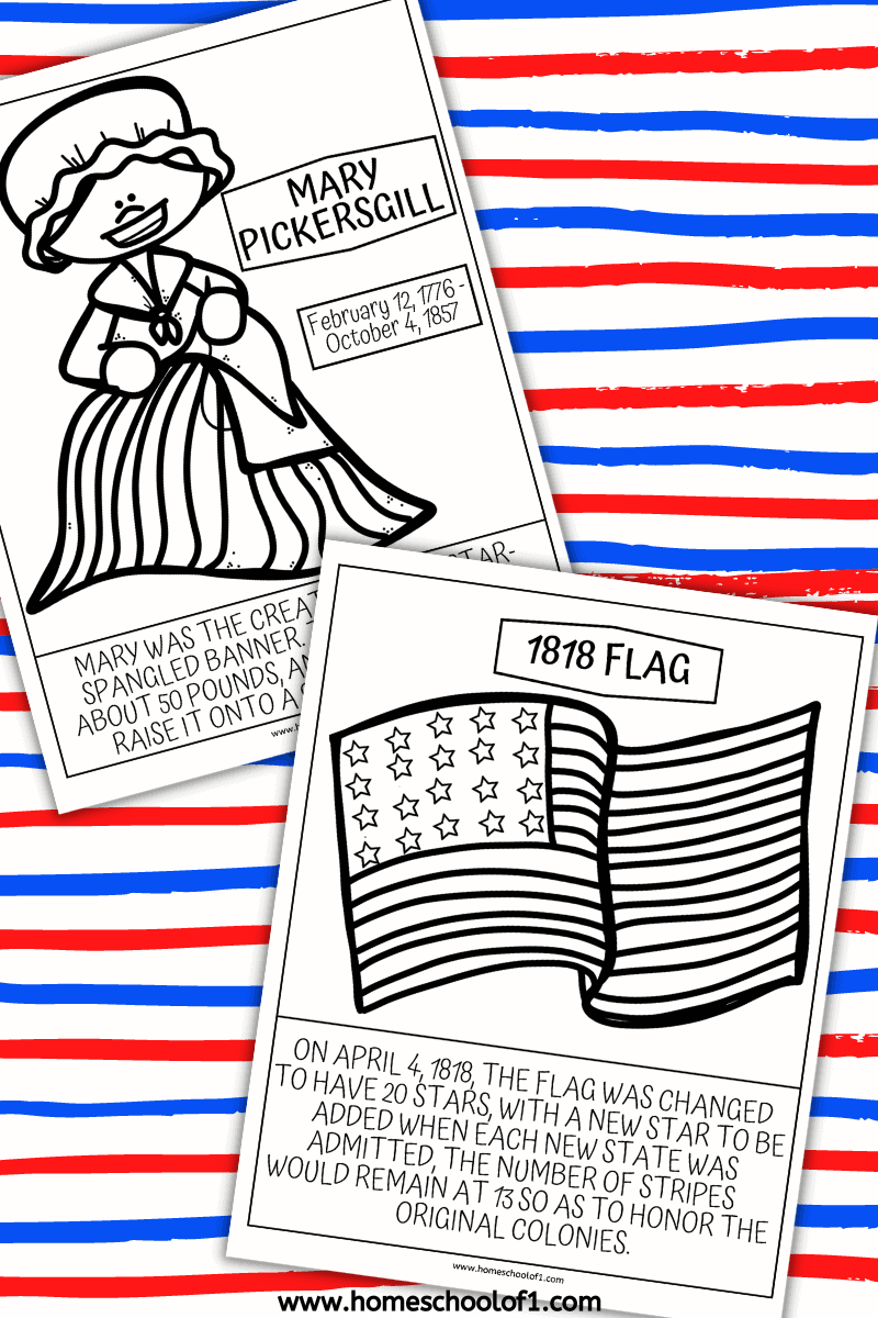 1818 flag & mary pickersgill flag day worksheets