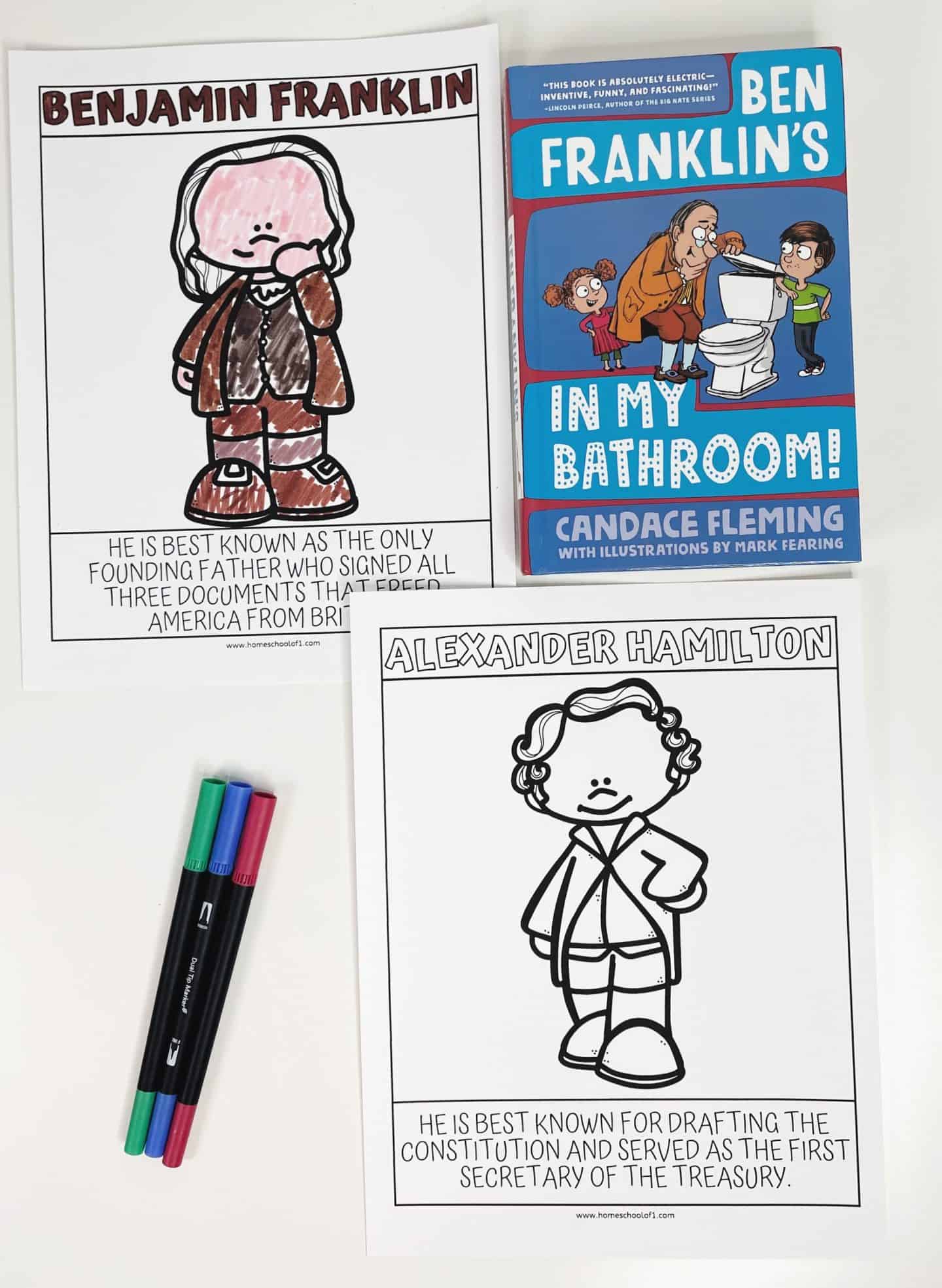 benjamin franklin coloring page