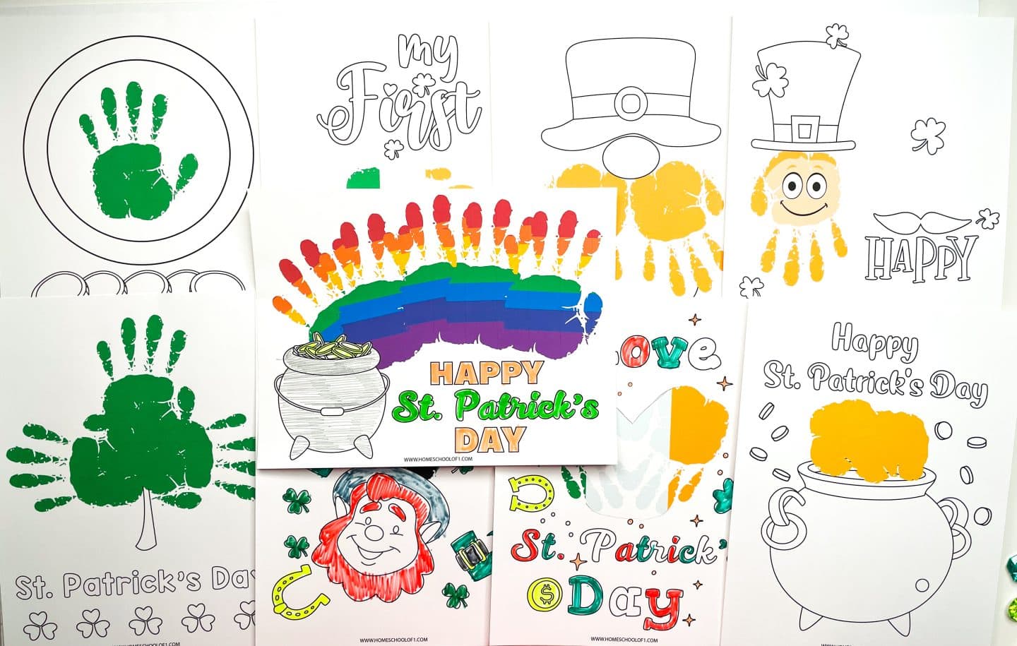 free st patricks handprint templates