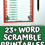 free word scramble printables
