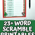 free word scramble printables