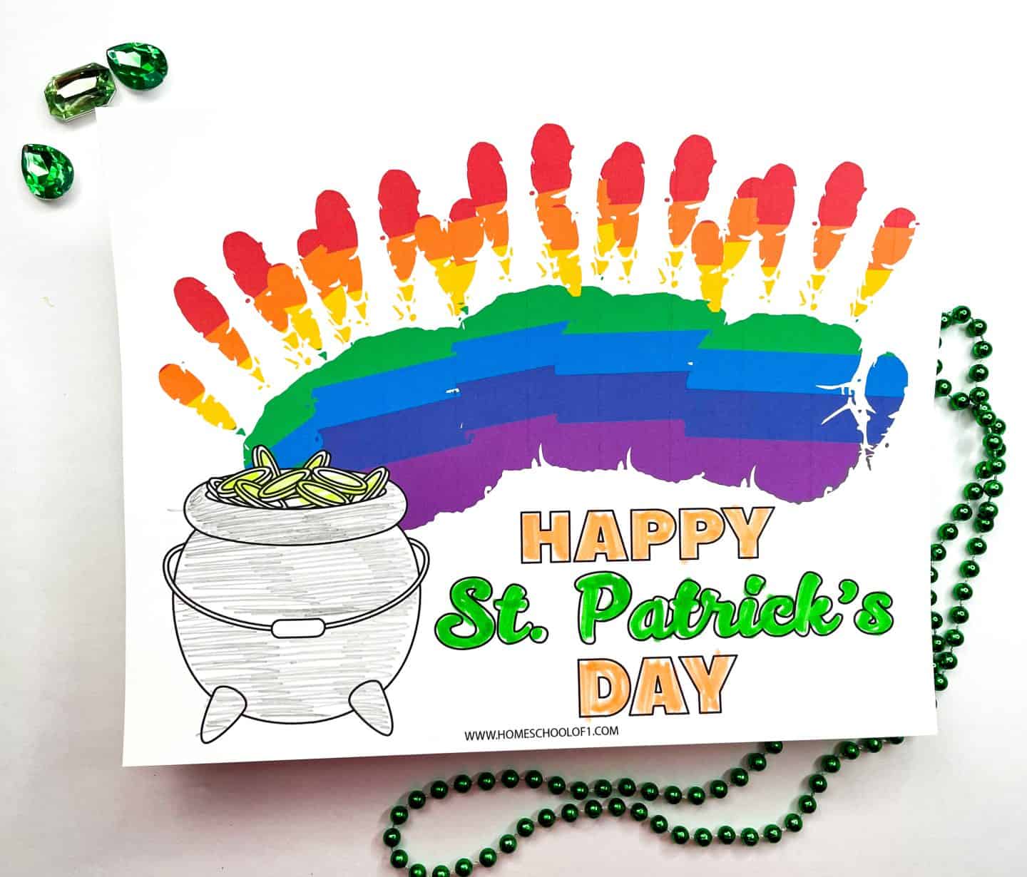 happy st patrick's day handprints