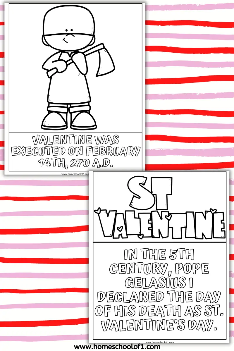history of valentine's day coloring pages