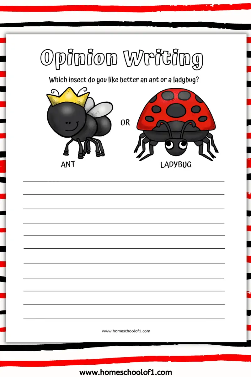 opinion writing ladybug