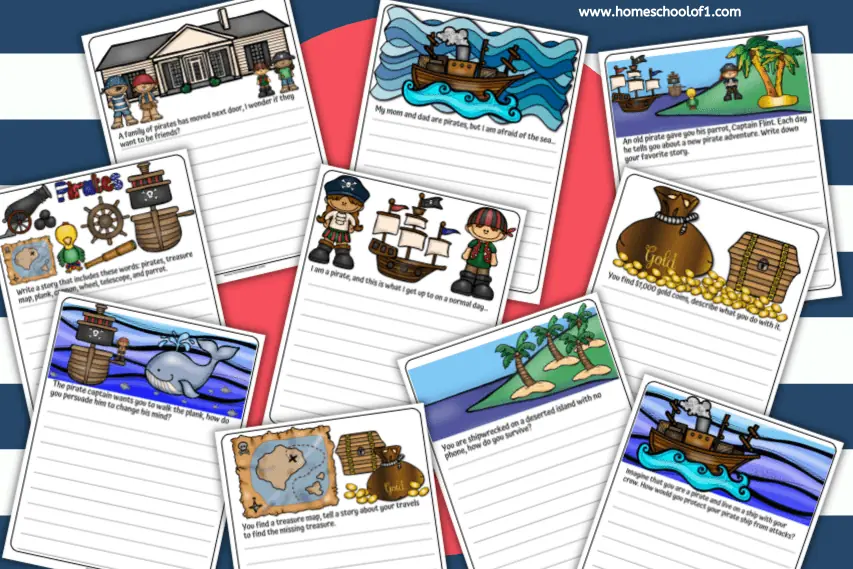 10 Pirate Writing Prompts (free printable)