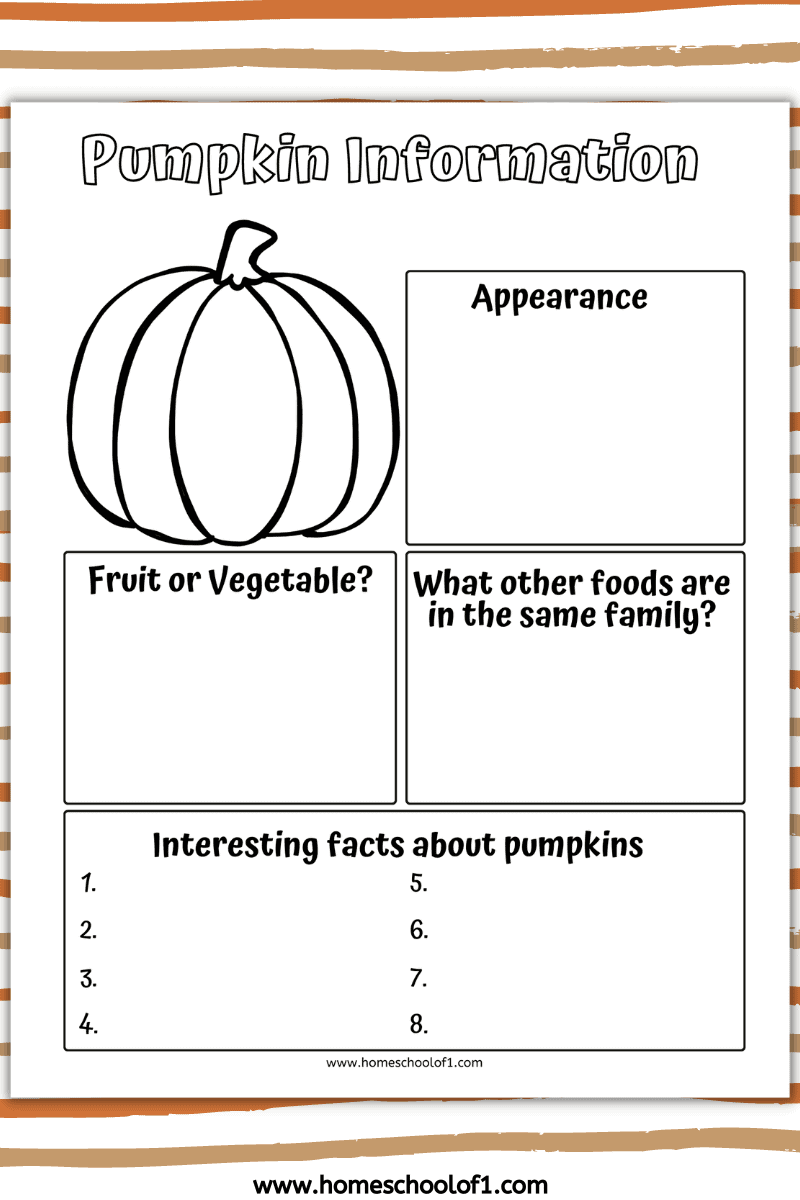 pumpkin information sheet
