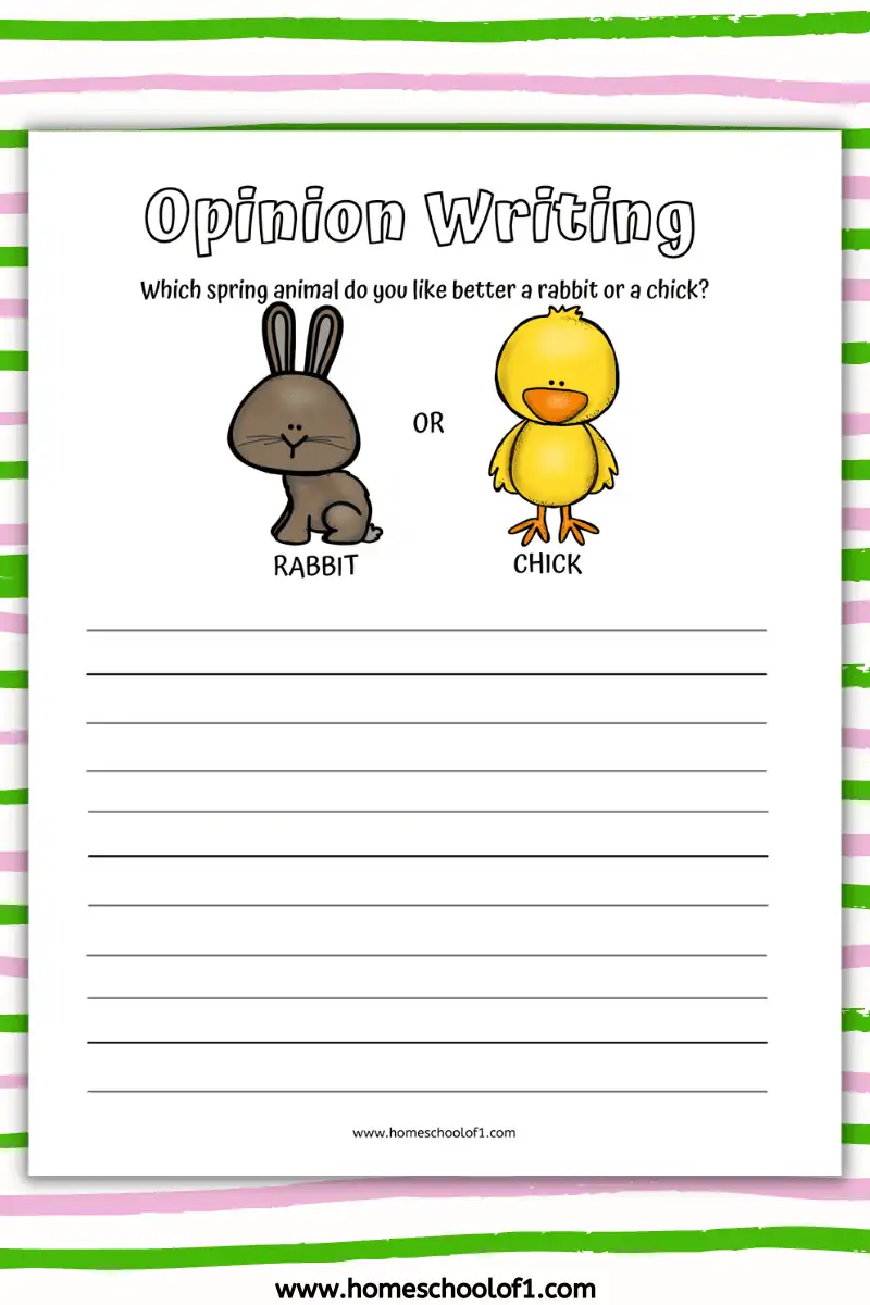 opinion writing worksheet