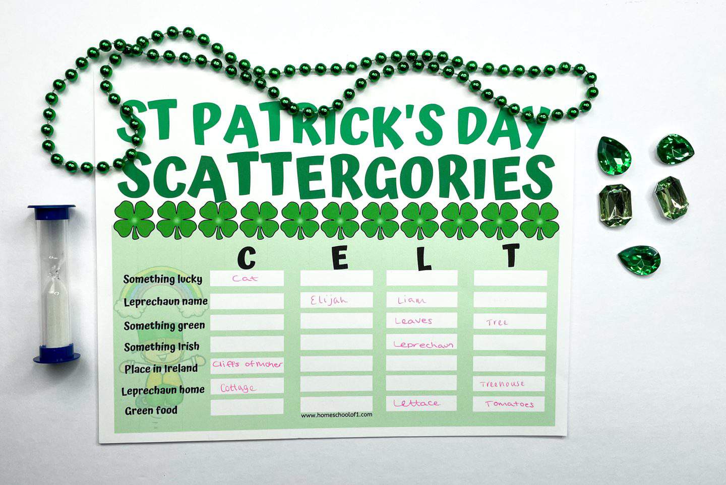 st patricks day scattegories