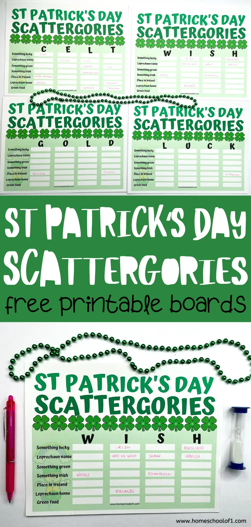 st patrick's day scattergories