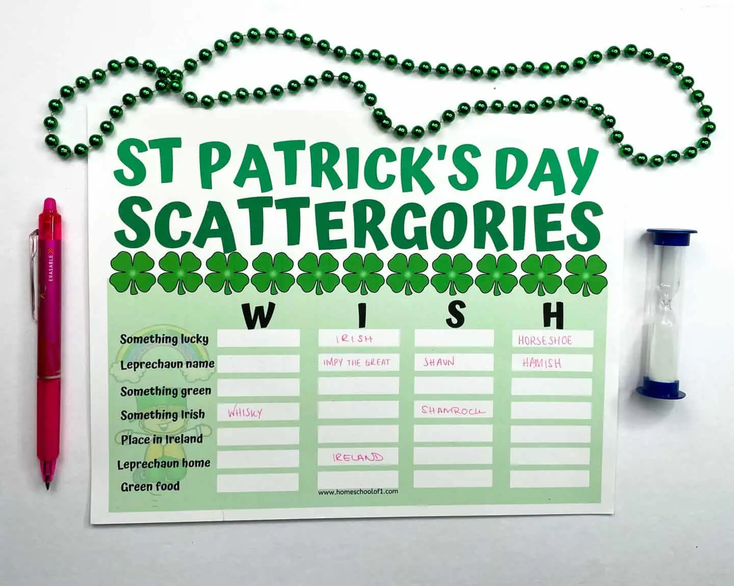 st patricks scattergories