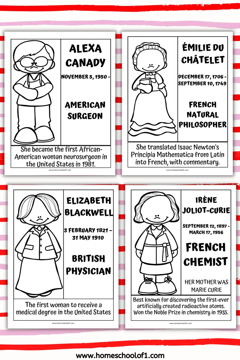 women in science coloring