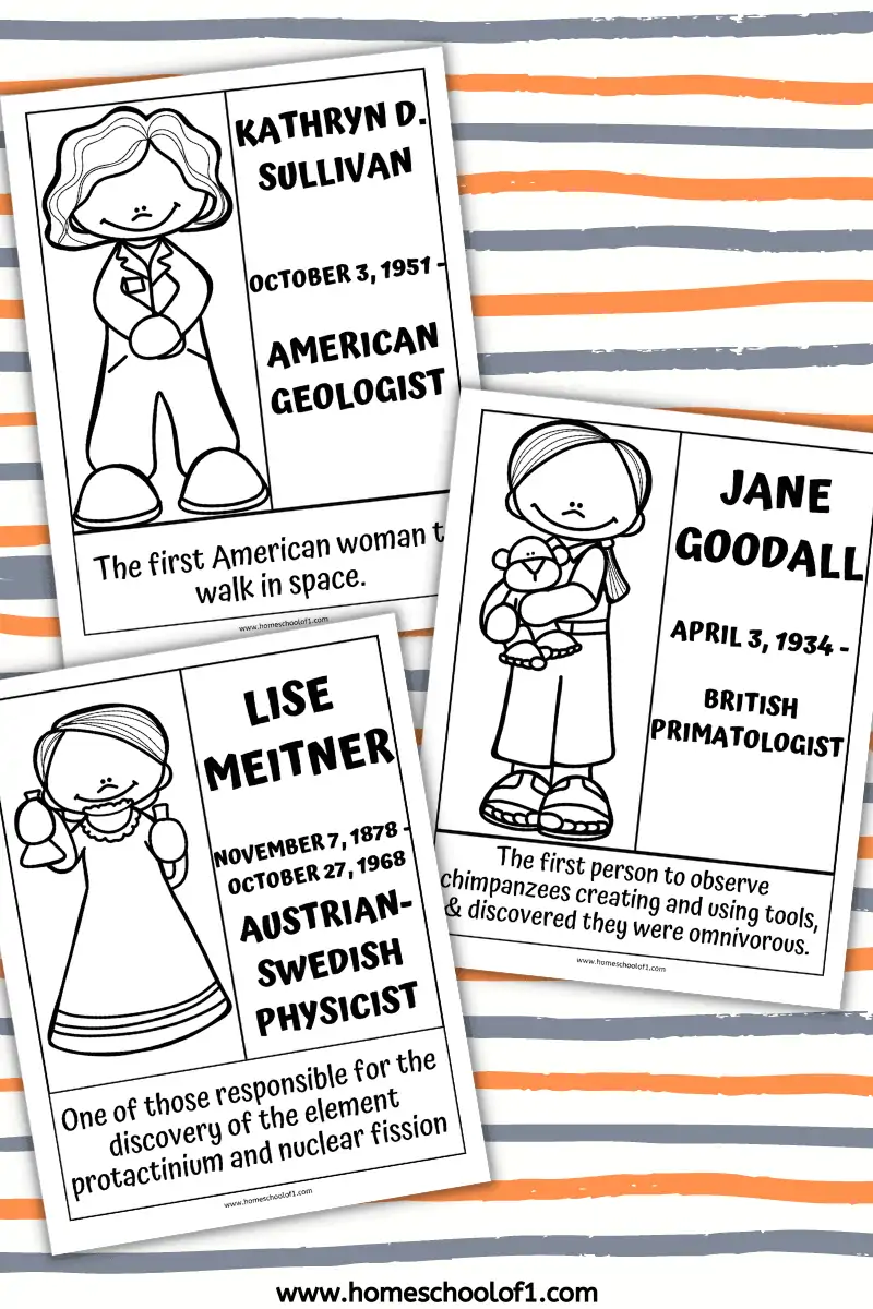 women scientists - women's history month coloring