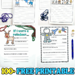 Printable writing prompts for kids featuring silly, seasonal, and themed pages with lines for creative responses.
