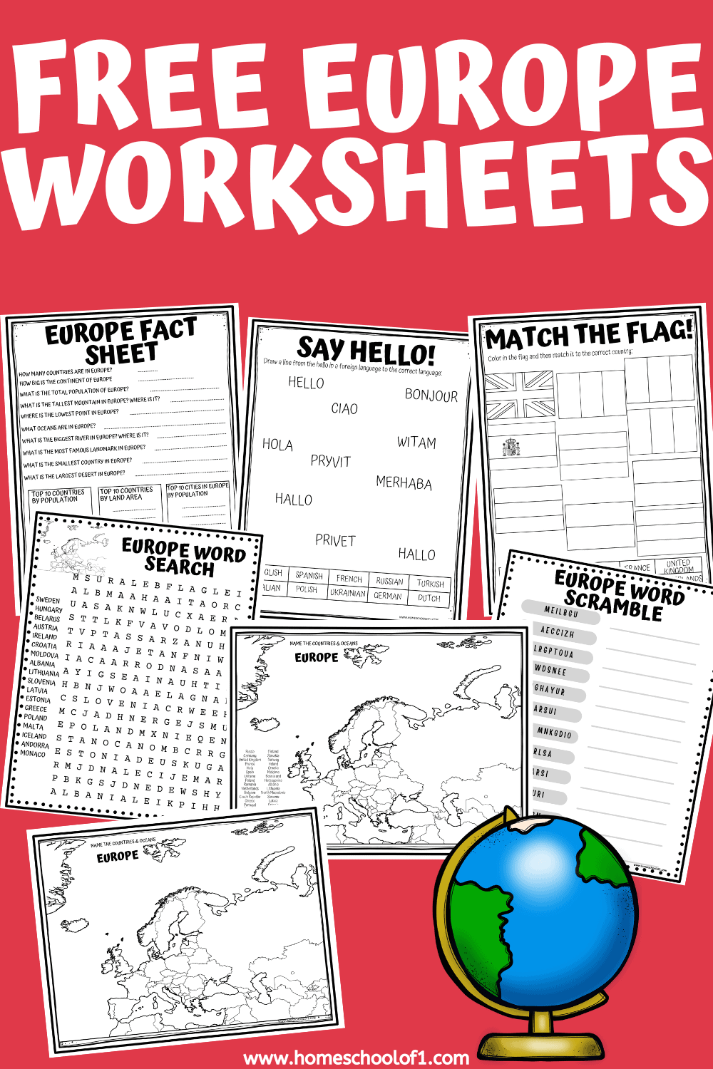 7 Countries of Europe Worksheets For Kids (Free Printables)