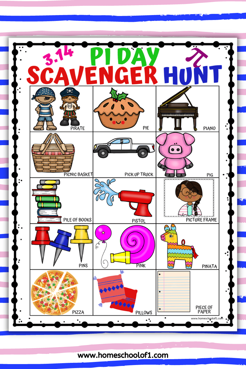 Free Pi Day Scavenger Hunt Printable