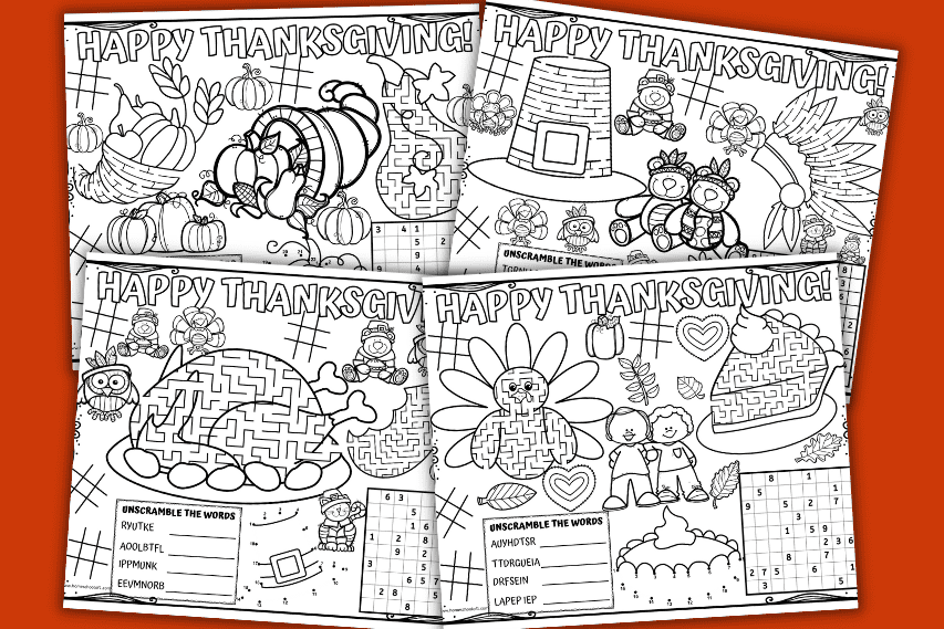 FREE THANKSGIVING PRINTABLE PLACEMATS