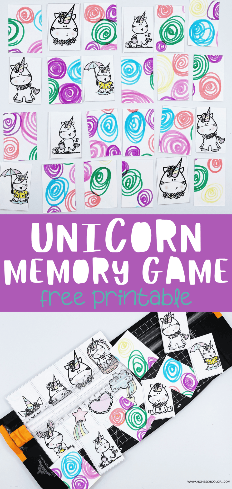 Free Unicorn Memory Game Printable