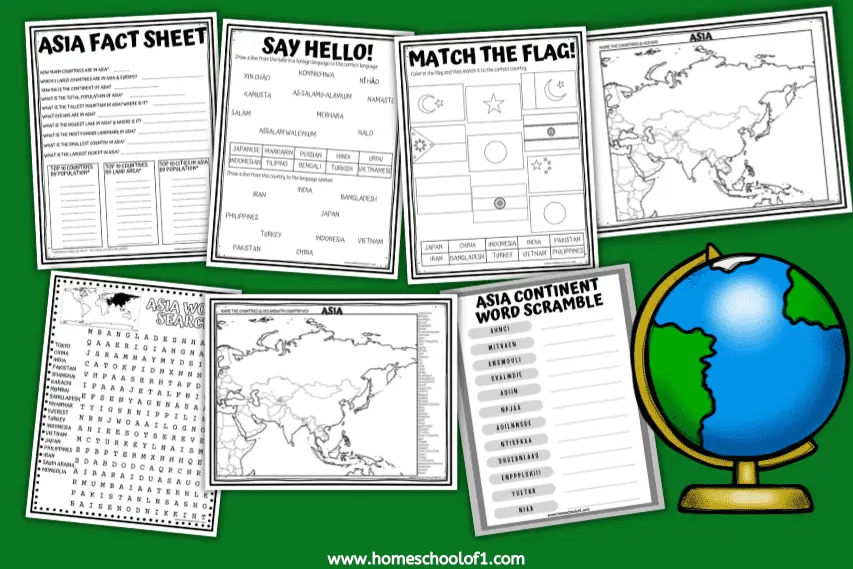 7 Asia Worksheets For Kids (free)