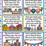 birthday scavenger hunt printables