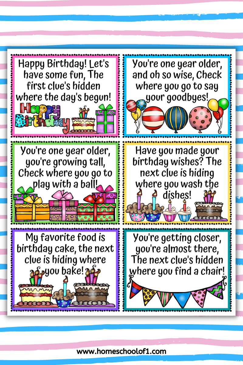 birthday scavenger hunt printables