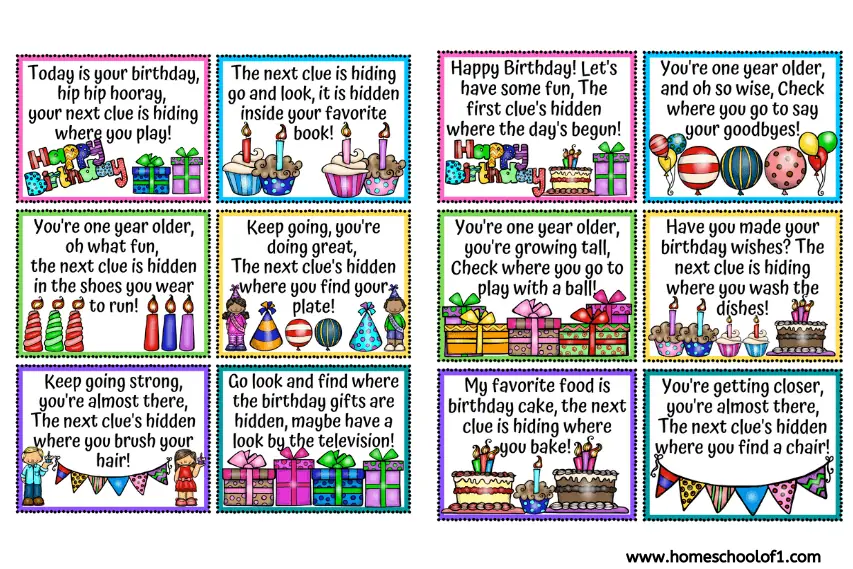 birthday treasure hunt