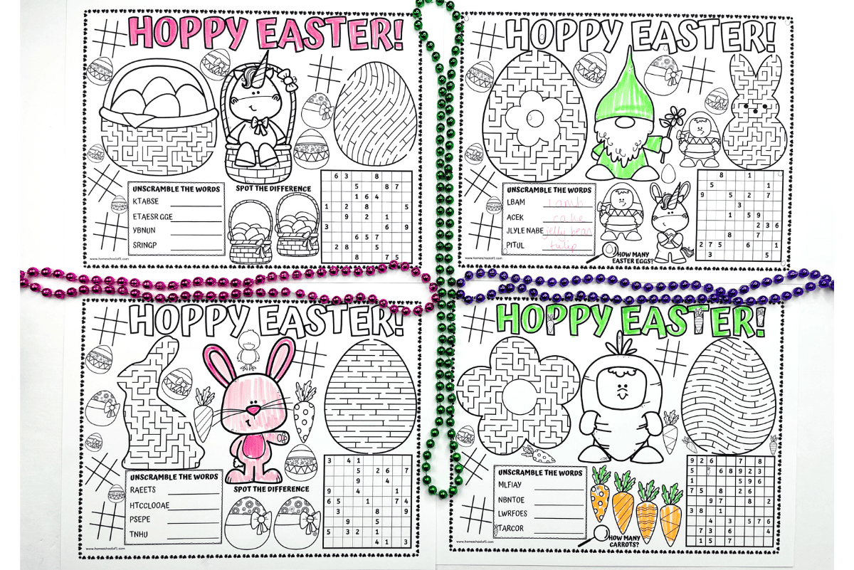 Free Printable Easter Placemats for Kids