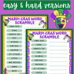 mardi gras word scramble