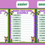 mardi gras word scramble printable