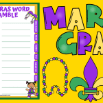 mardi gras word scramble printable