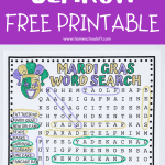 mardi gras word search printable