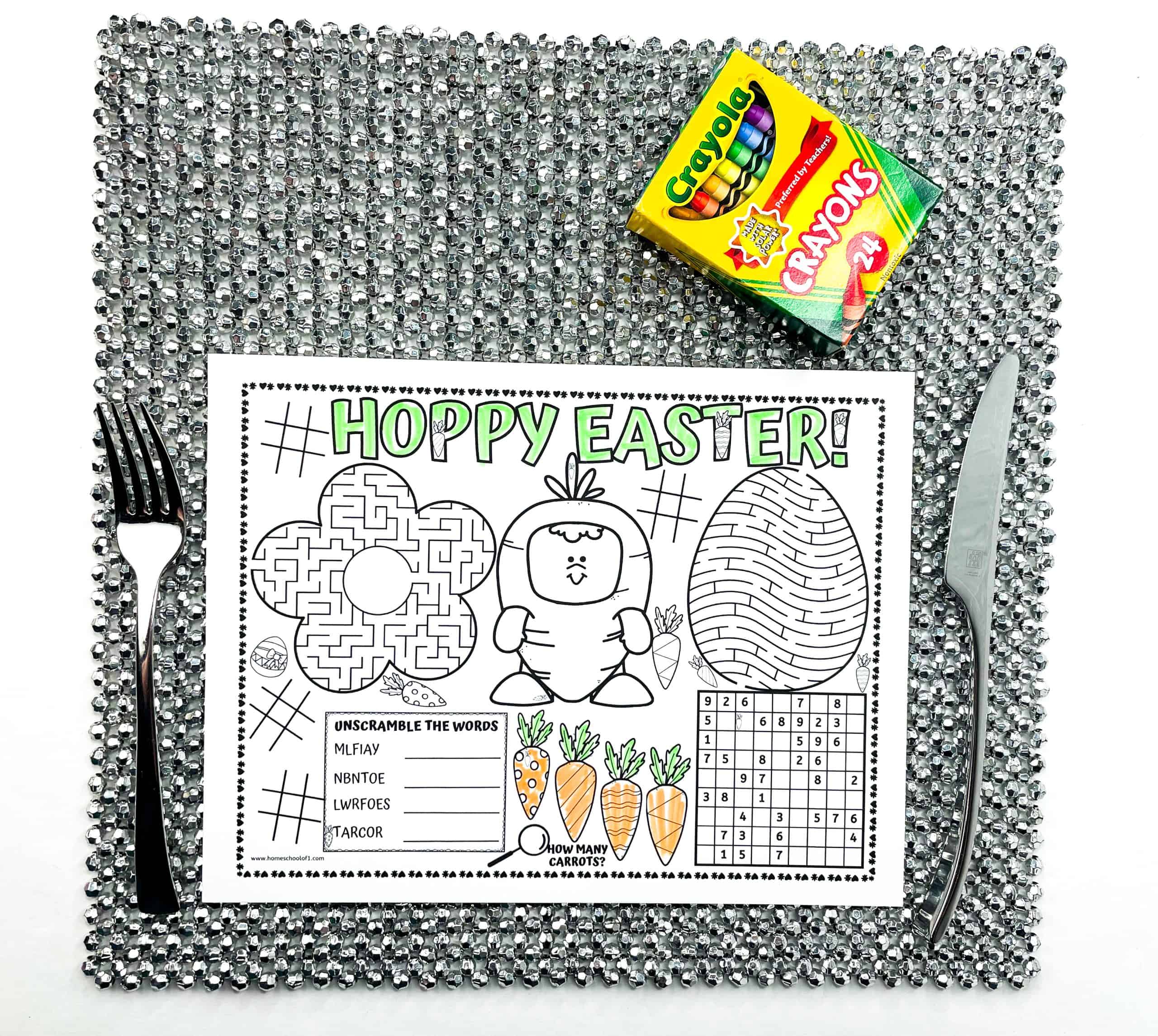 printable easter activity placemats