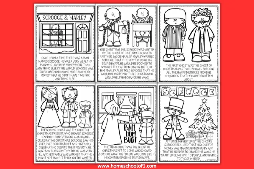Christmas Carol Coloring Pages & A Story of Redemption (free)
