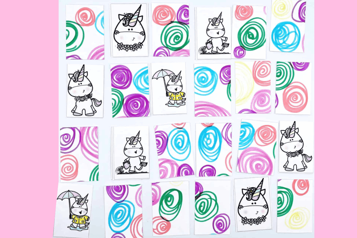 Free Unicorn Memory Game Printable